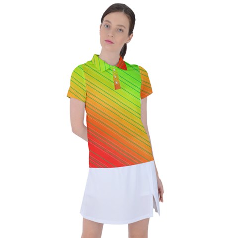 Orange Green Gradient Hunter Women s Polo Tee by Dutashop