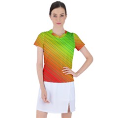 Orange Green Gradient Hunter Women s Sports Top by Dutashop