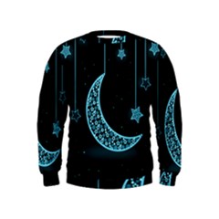 Moon Star Neon Wallpaper Kids  Sweatshirt by Dutashop