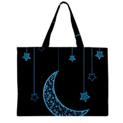 Moon Star Neon Wallpaper Zipper Mini Tote Bag by Dutashop