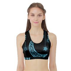 Moon Star Neon Wallpaper Sports Bra With Border by Dutashop