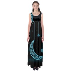 Moon Star Neon Wallpaper Empire Waist Maxi Dress by Dutashop