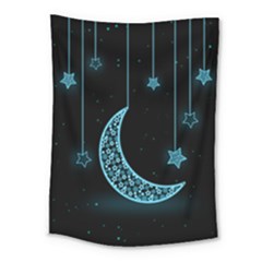 Moon Star Neon Wallpaper Medium Tapestry by Dutashop