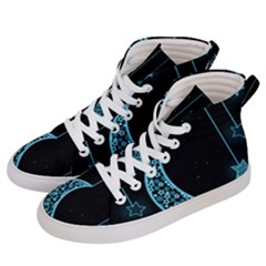 Moon Star Neon Wallpaper Women s Hi-top Skate Sneakers by Dutashop