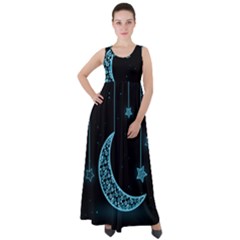 Moon Star Neon Wallpaper Empire Waist Velour Maxi Dress by Dutashop