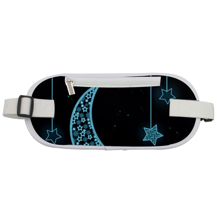 Moon Star Neon Wallpaper Rounded Waist Pouch