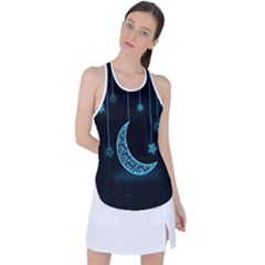 Moon Star Neon Wallpaper Racer Back Mesh Tank Top by Dutashop