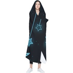 Moon Star Neon Wallpaper Wearable Blanket by Dutashop