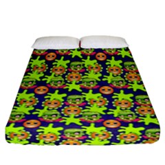 Smiley Background Smiley Grunge Fitted Sheet (california King Size) by Dutashop