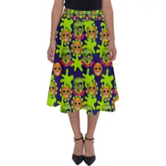 Smiley Background Smiley Grunge Perfect Length Midi Skirt