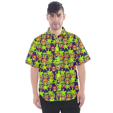 Smiley Background Smiley Grunge Men s Short Sleeve Shirt by Dutashop