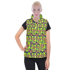 Smiley Background Smiley Grunge Women s Button Up Vest