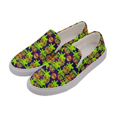 Smiley Background Smiley Grunge Women s Canvas Slip Ons by Dutashop