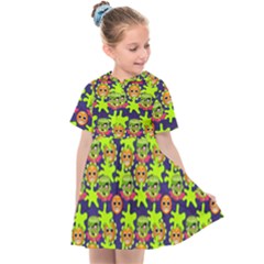 Smiley Background Smiley Grunge Kids  Sailor Dress