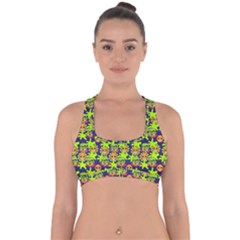 Smiley Background Smiley Grunge Cross Back Hipster Bikini Top  by Dutashop