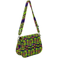 Smiley Background Smiley Grunge Saddle Handbag by Dutashop