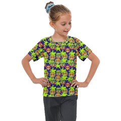 Smiley Background Smiley Grunge Kids  Mesh Piece Tee