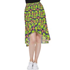 Smiley Background Smiley Grunge Frill Hi Low Chiffon Skirt by Dutashop