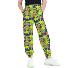 Smiley Background Smiley Grunge Kids  Elastic Waist Pants