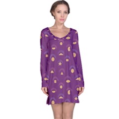 Geometric Figures Long Sleeve Nightdress