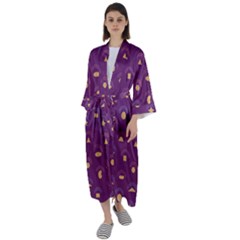 Geometric Figures Maxi Satin Kimono by SychEva