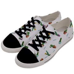 Cacti In Pots Men s Low Top Canvas Sneakers by SychEva