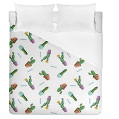 Cacti In Pots Duvet Cover (queen Size) by SychEva