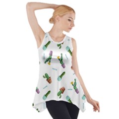 Cacti In Pots Side Drop Tank Tunic by SychEva