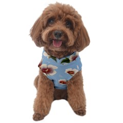 Delicate Hibiscus Flowers On A Blue Background Dog Sweater by SychEva