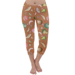 Watercolor Fruit Capri Winter Leggings  by SychEva