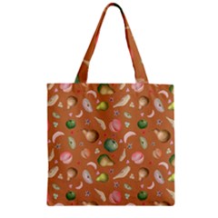 Watercolor Fruit Zipper Grocery Tote Bag by SychEva