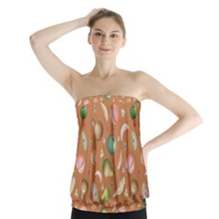 Watercolor Fruit Strapless Top by SychEva