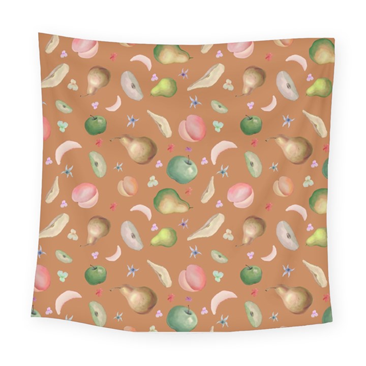 Watercolor fruit Square Tapestry (Large)