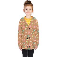 Watercolor Fruit Kids  Double Breasted Button Coat by SychEva