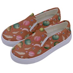 Watercolor Fruit Kids  Canvas Slip Ons by SychEva