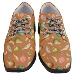 Watercolor Fruit Women Heeled Oxford Shoes by SychEva