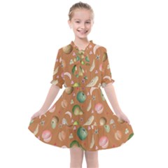 Watercolor Fruit Kids  All Frills Chiffon Dress by SychEva