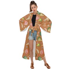 Watercolor Fruit Maxi Kimono by SychEva