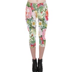 Garden Flowers Capri Leggings  by goljakoff