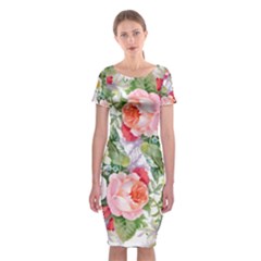 Garden Flowers Classic Short Sleeve Midi Dress by goljakoff