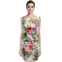 Garden Flowers Sleeveless Velvet Midi Dress by goljakoff