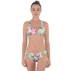 Garden Flowers Criss Cross Bikini Set by goljakoff