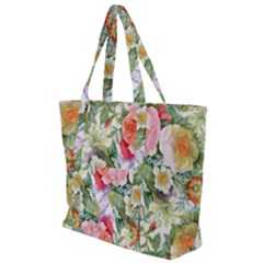 Garden Flowers Zip Up Canvas Bag by goljakoff