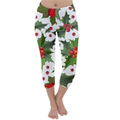 Christmas Berry Capri Winter Leggings  by goljakoff