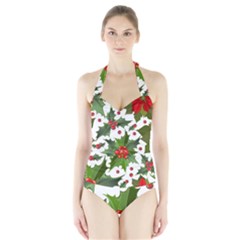 Christmas Berry Halter Swimsuit by goljakoff