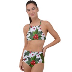 Christmas Berry High Waist Tankini Set by goljakoff