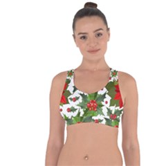 Christmas Berry Cross String Back Sports Bra by goljakoff