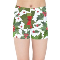 Christmas Berry Kids  Sports Shorts by goljakoff