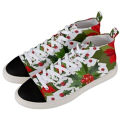 Christmas Berry Men s Mid-top Canvas Sneakers by goljakoff