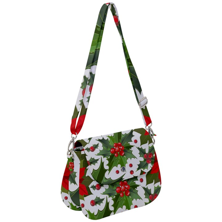 Christmas berry Saddle Handbag